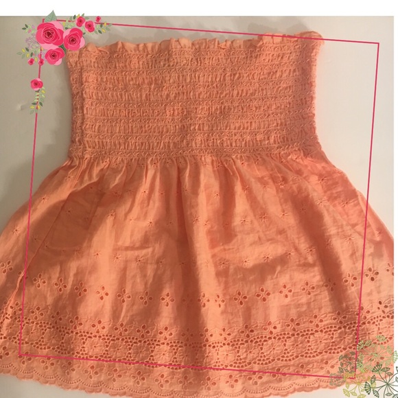 Juicy Couture Tops - Juicy Couture Smocked Strapless Eyelet Top NWOT